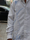 Baroque Embroidered Black Linen-Blend Shirt