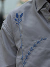 Baroque Embroidered Black Linen-Blend Shirt