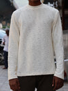 textured Distressed Knit Long-Sleeve – Off-White