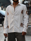 Artisanal Embroidered Linen-Blend Button-Up – Off-White