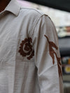 Artisanal Embroidered Linen-Blend Button-Up – Off-White