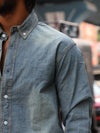 vintage Wash Button-Down Chambray Shirt – Light Indigo