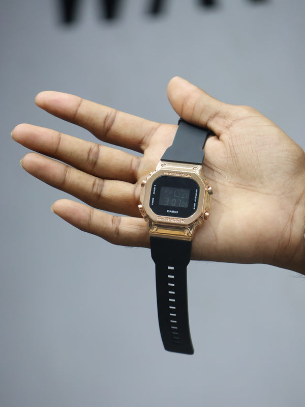 Casio G-Shock Square Digital Watch – Rose Gold & Black