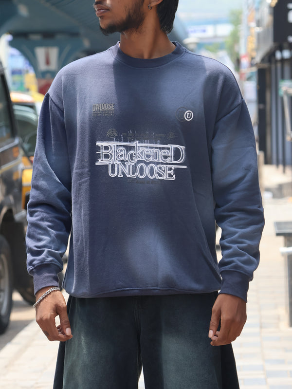 "Blackened Unloose" Charcoal Oversized Graphic Sweatshirt