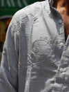 Vine-Embroidered Light Blue Linen-Blend Shirt