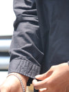 Filigree-Embroidered Hooded Button-Down Shirt