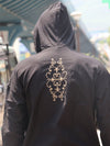 Filigree-Embroidered Hooded Button-Down Shirt