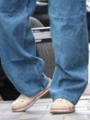 Blue Acid-Wash Ultra-Baggy Denim Jeans
