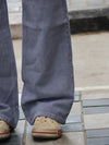 Washed Slate Grey-Purple Straight Baggy Denim Jeans