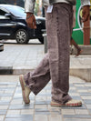 Washed Plum Acid-Wash Straight Baggy Denim Jeans