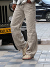 Sand-Washed Earth Tone Straight-Baggy Denim Jeans