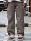 Washed Taupe Brown Straight Baggy Denim Jeans