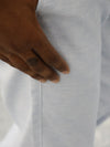 Luxe Linen-Blend Tailored Trousers – Ice Blue