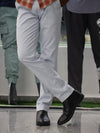 Luxe Linen-Blend Tailored Trousers – Ice Blue