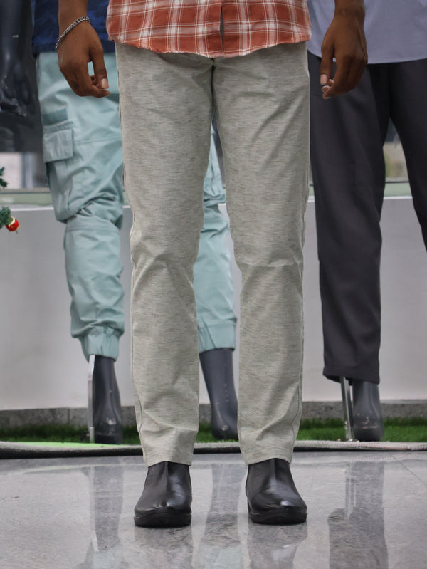 Luxe Linen-Blend Tailored Trousers – Sage Oat