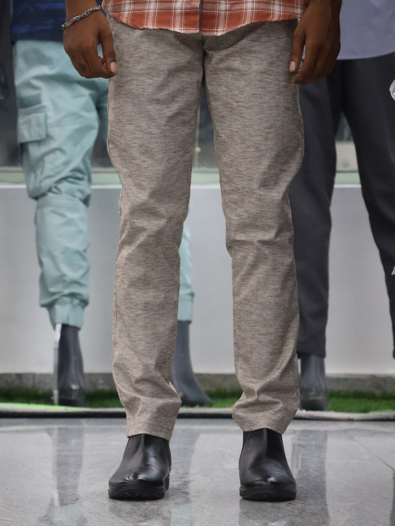 Luxe Linen-Blend Tailored Trousers – Toasted Almond