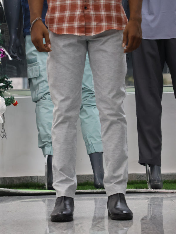 Luxe Linen-Blend Tailored Trousers – Ash Grey