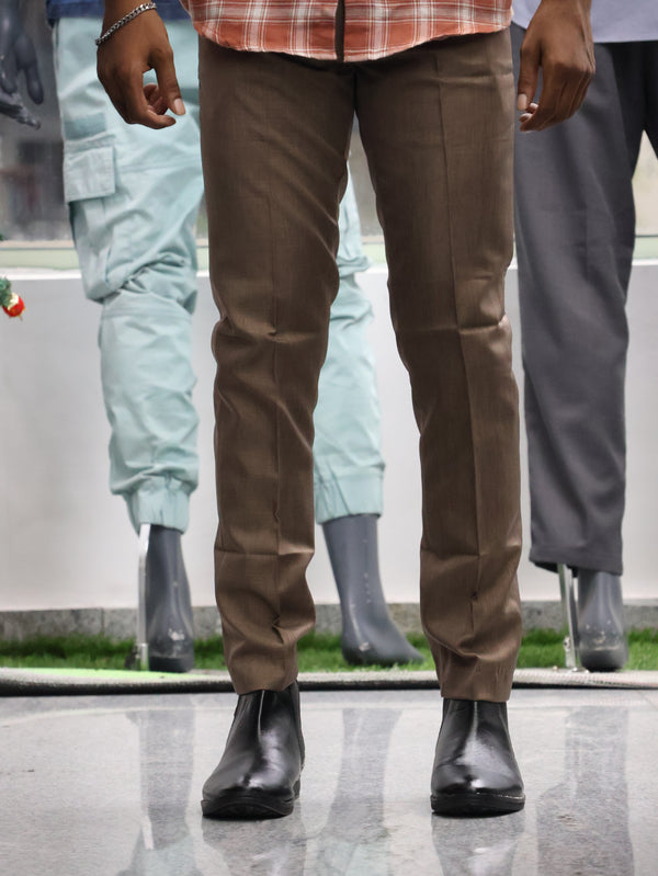 Luxe Linen-Blend Tailored Trousers – Earth Mocha