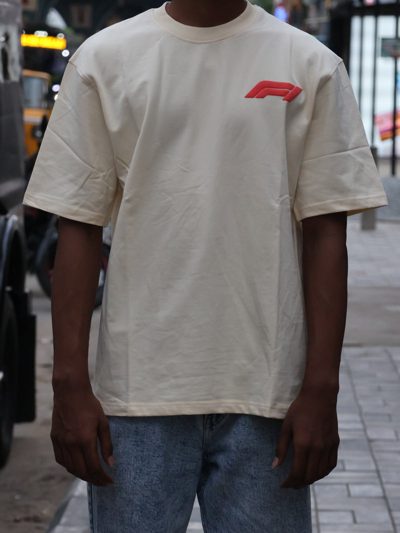 F1 Racing Oversized Heavyweight Tee – Vintage Cream