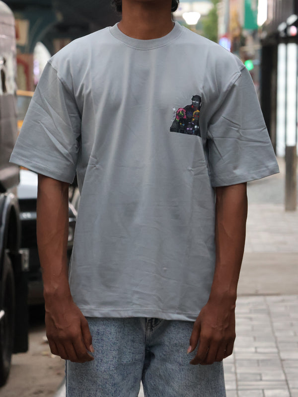 "Hashira Corps" Oversized Heavyweight Tee – Ice Gray