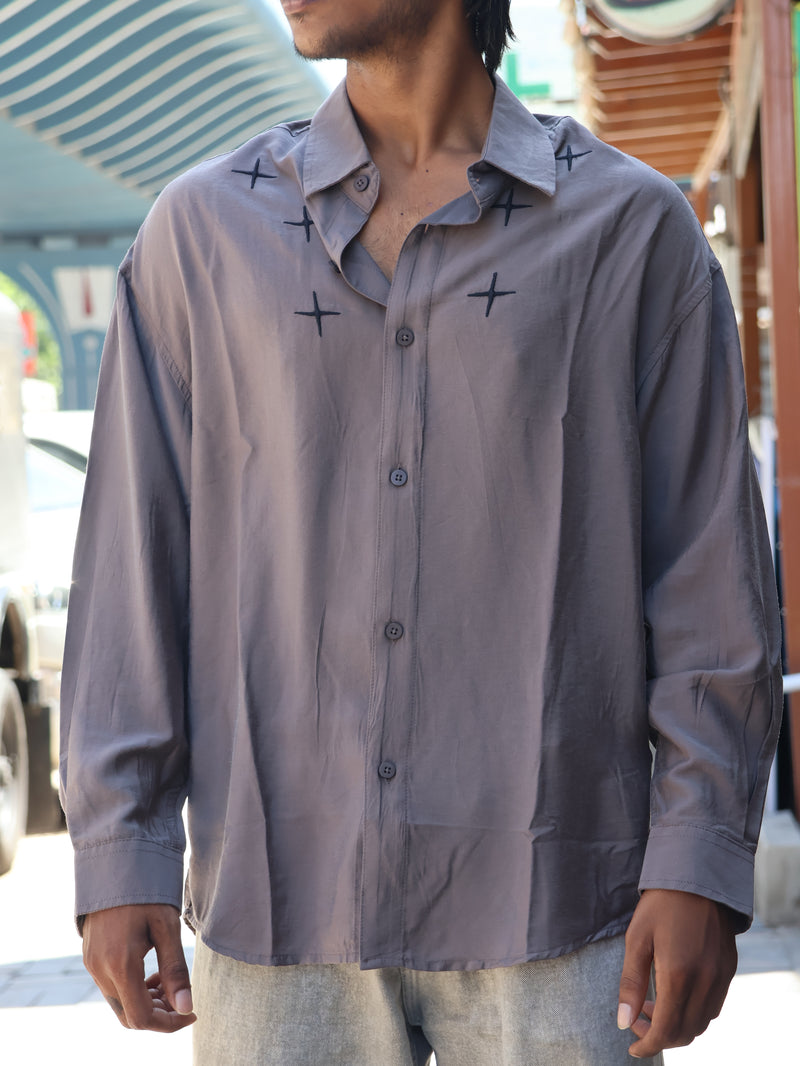 The Midnight Cross Embroidered Shirt
