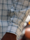 Oversized Textured Plaid Button-Up Shirt