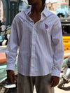 Oversized Pinstripe Hardware Shirt