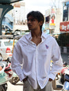 Oversized Pinstripe Hardware Shirt