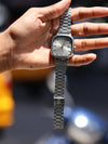 Casio Vintage Square Dial Quartz Watch – Silver Sunburst