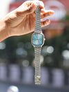 Casio Vintage Square Dial Quartz Watch – Ice Blue Sunburst