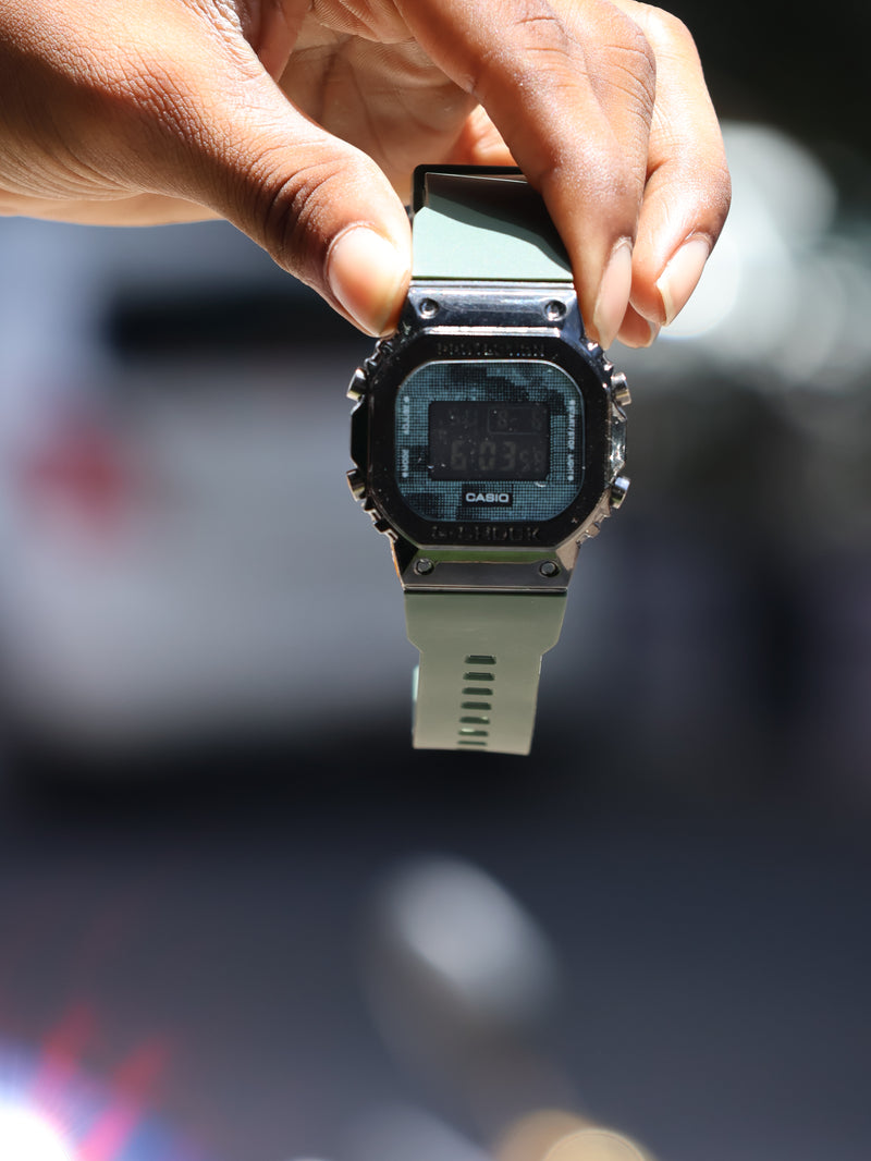 Casio G-Shock Square Digital Watch – Sage Green & Metal Edition