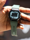 Casio G-Shock Square Digital Watch – Sage Green & Metal Edition