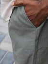 Essential Olive Linen-Blend Relaxed Trousers