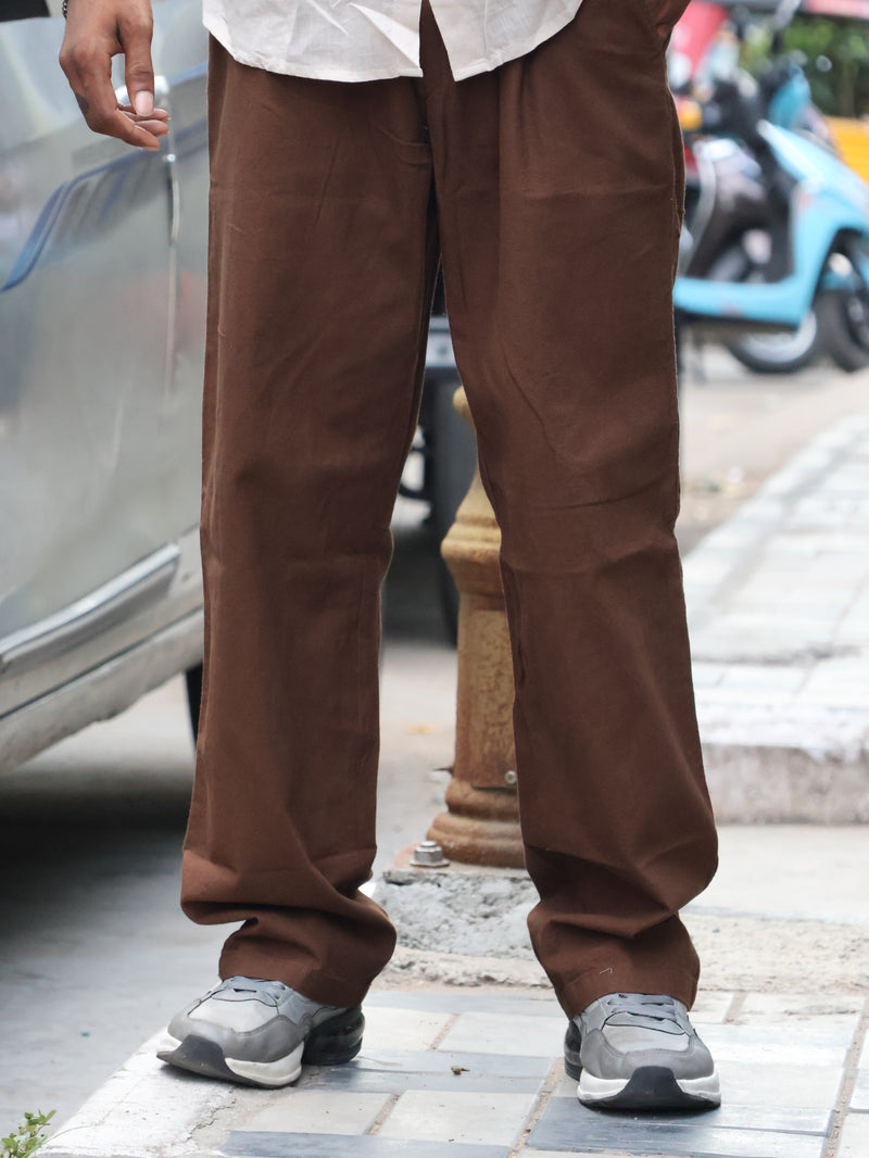 Everyday Chocolate Linen-Blend Relaxed Trousers