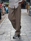 Everyday Khaki Linen-Blend Relaxed Trousers