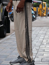 Retro Beige Relaxed-Fit Track Pants
