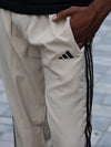 Retro Beige Relaxed-Fit Track Pants