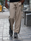 Retro Beige Relaxed-Fit Track Pants