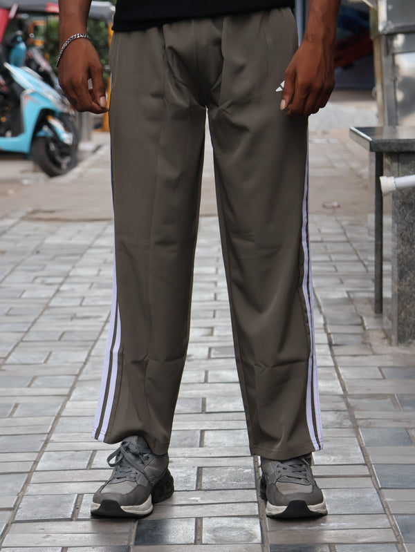 Retro Olive Relaxed-Fit Track Pants
