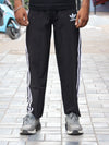 Retro Black Relaxed-Fit Track Pants