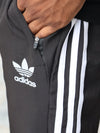 Retro Black Relaxed-Fit Track Pants