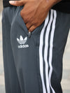 Retro Charcoal Grey Relaxed-Fit Track Pants