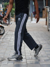 Retro Charcoal Grey Relaxed-Fit Track Pants