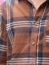 Heavyweight Textured Plaid Flannel Shirt – Earth Brown & Navy