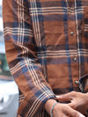 Heavyweight Textured Plaid Flannel Shirt – Earth Brown & Navy