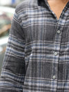 Heavyweight Muted Plaid Flannel Shirt – Charcoal & Slate Blue