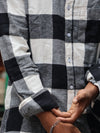Heavyweight Buffalo Plaid Flannel Shirt – Monochrome Black & White