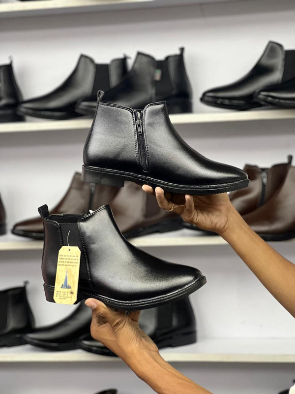 🖤 Men’s Black Zip Chelsea Boots – Sleek & Modern Style