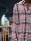 Pink Checkered Flannel Shirt