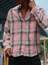 Pink Checkered Flannel Shirt